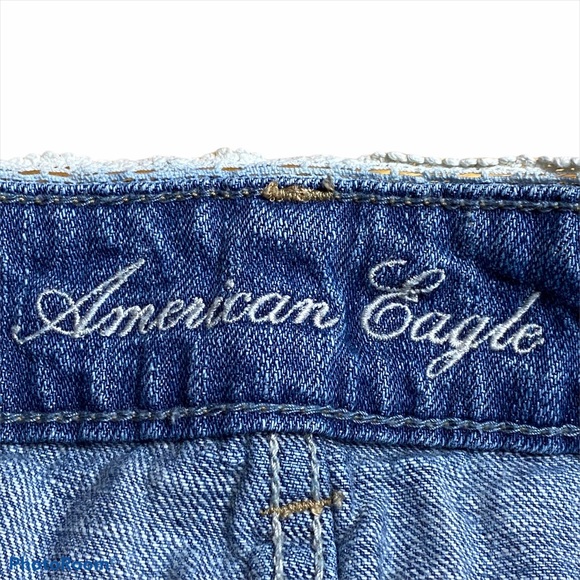 Lacey and Distressed AE denim cut off style shorts - Picture 5 of 8